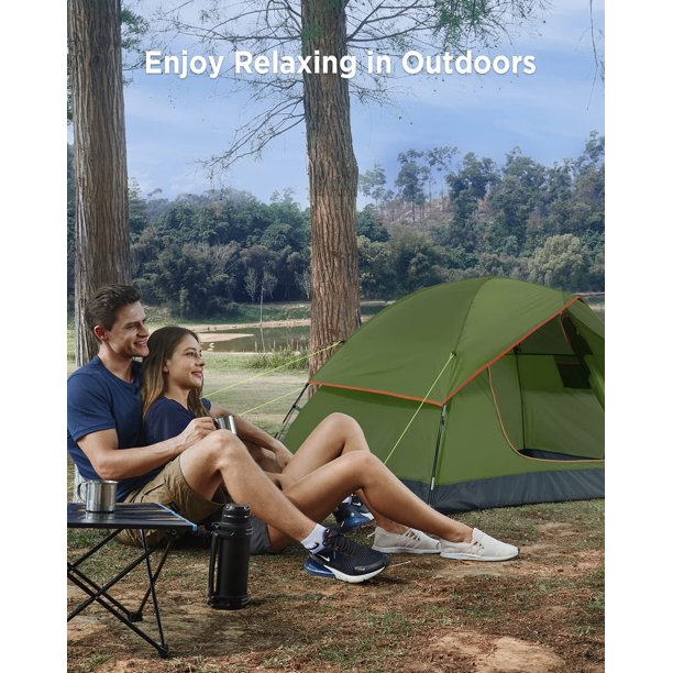6-Person Family Camping Tent with Removable Rainfly & Carry Bag, Green - Walmart.com