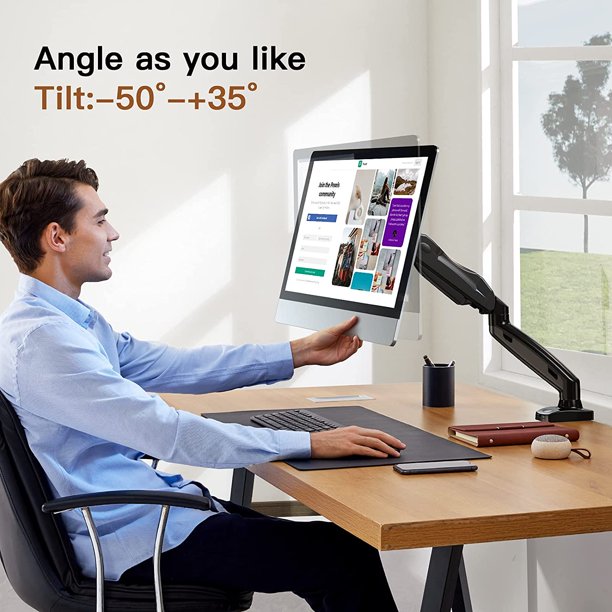 Myfurnideal Single Monitor Mount Adjustable Monitor Stand with Articulating Gas Spring Monitor Arm, Fits 13 to 30 Inch LCD Computer Monitors 4.4 to 14.3lbs - Walmart.com