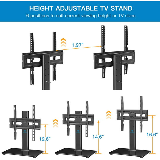 Universal TV Stand Table Top TV Base for 32 to 60 inch Flat Screen TVs Height Adjustable TV Mount Stand with Base, Holds up to 88lbs, Max 400x400mm - Walmart.com