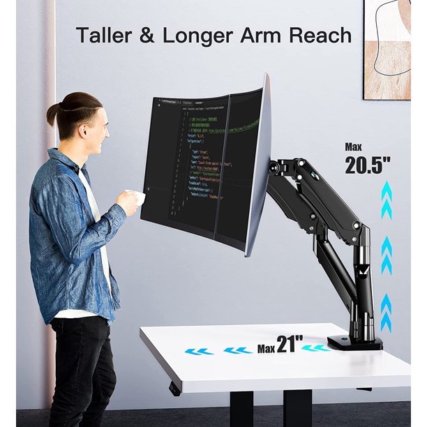 Myfurnideal Dual Monitor Stand for 13-35" Screens with Height Adjustable Ultrawide Double Gas Spring Arm for 2 Monitors, Hold up to 26.4lbs Each Arm - Walmart.com