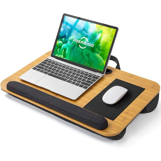 Myfurnideal Laptop Lap Desk Laptop Stand Fits Up to 17 Inch Laptop with Wrist Rest & Built-in Mouse Pad for Home, Office - Walmart.com