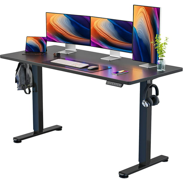 Electric Standing Desk 63x 28 Inches Height Adjustable Sit Stand up Desk Memory Computer Home Office Desk, Black - Walmart.com