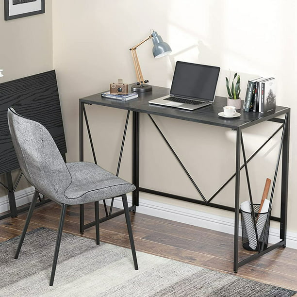 Myfurnideal Folding Computer Desk Modern Study Desk Laptop Table for Home, Office, Black - Walmart.com