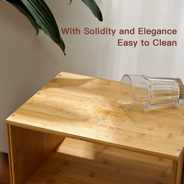 2-Pack Stackable End Tables Bamboo Nightstand with Storage Bedside Tables for Bedroom, Livingroom - Walmart.com