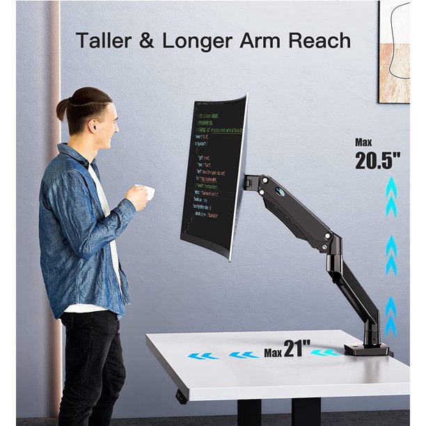 Myfurnideal Single Monitor Mount Stand for 13-35" Computer ScreenAdjustable Monitor Desk Stand with USB, Holds up to 26.4lbs - Walmart.com