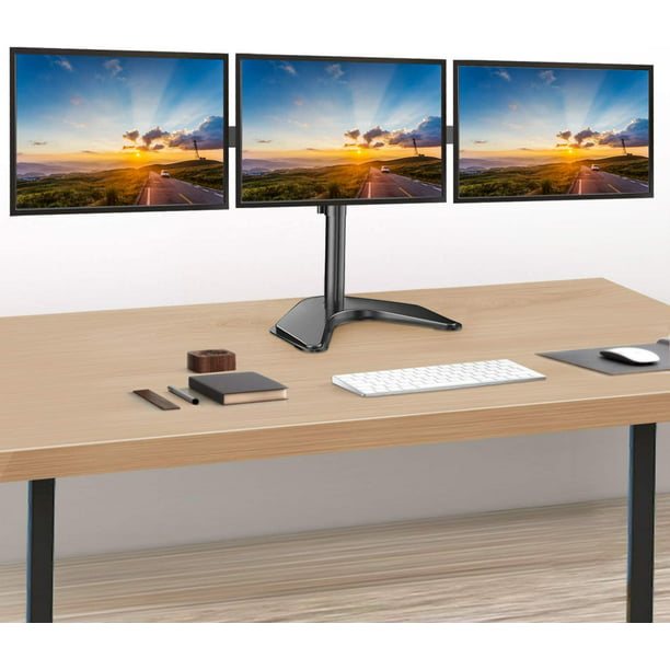 Myfurnideal Triple Monitor Stand for three 13" to 24" Monitors Desk Stand with Fully Adjustable Arms, Hold up to 22 lbs - Walmart.com