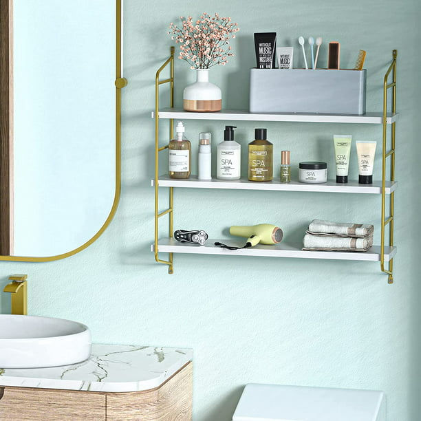 Myfurnideal Floating Shelf Adjustable Wall Mounted Shelves with 3 Panels for Living Room, Bedroom, Bathroom, Kitchen - Walmart.com