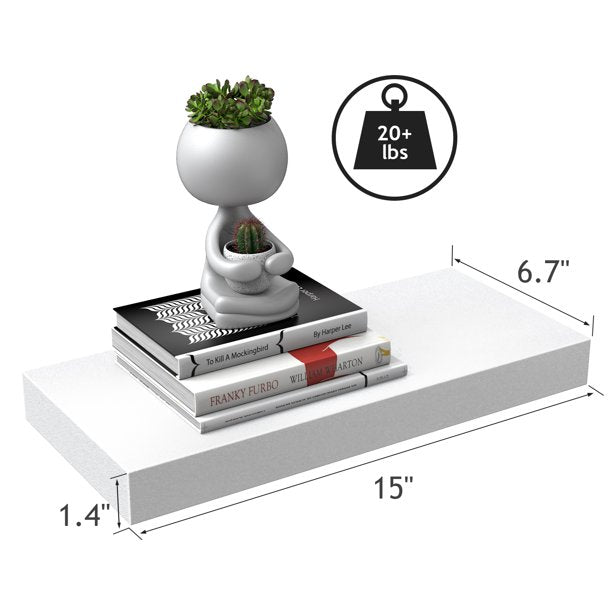Myfurnideal 3 Packs Floating Shelves with Invisible Brackets Wall Mounted Shelves for Bedroom, Bathroom, Living Room, Kitchen - Walmart.com