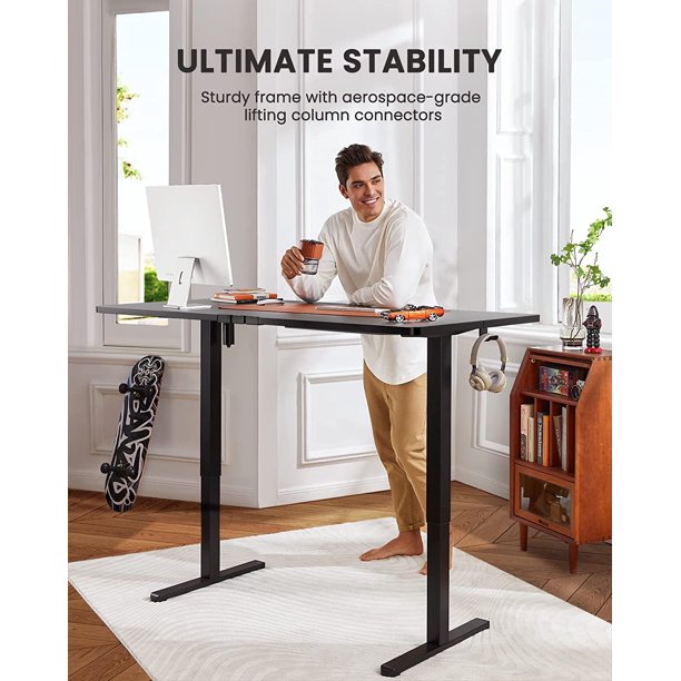 Electric Standing Desk with Drawer Height Adjustable Computer Stand Up Table for Home Office, 55x28 Inches, Black - Walmart.com