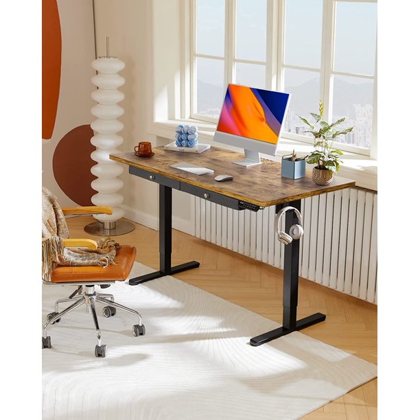 Electric Standing Desk with Drawer 55 x 28 Inches Height Adjustable Sit Stand up Desk Memory Computer Home Office Desk - Walmart.com