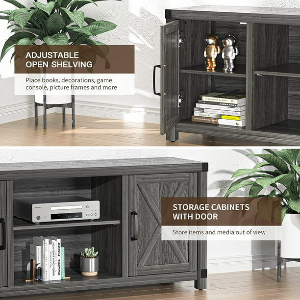 Console Cabinet for 65 Inch TVs with Media Shelves TV Stand Entertainment Center for Soundbar Barn Door TV Stand with Storage for Living Room - Walmart.com
