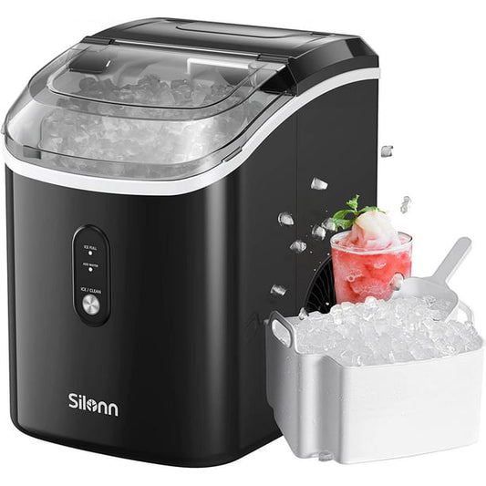 Nugget Ice Makers Portable Countertop, 33lbs/24H, Self-Cleaning, w/Scoop & Basket for Home, Kitchen, Office, Bar, Party, Black - Walmart.com