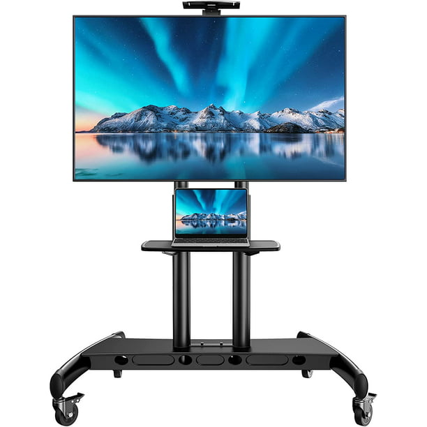 Mobile TV Cart with Height Adjustable AV Shelf Rolling Floor TV Stand for 55-90 Inch Flat TV, Holds up to 200Lbs, Max 800x500mm - Walmart.com