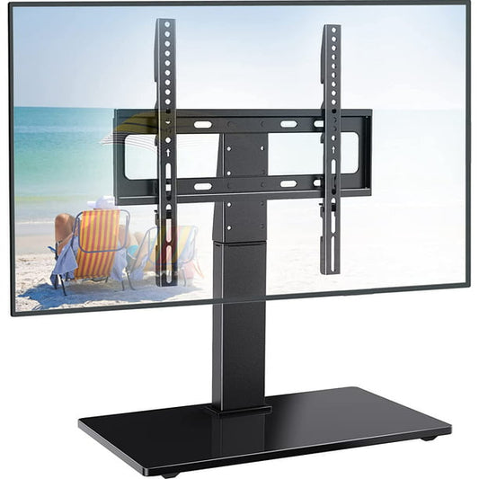Universal Swivel TV Stand for 26-55 inch TVs Height Adjustable Table Top TV Mount Stand with Tempered Glass Base, Max 400x400mm, Hold up to 88lbs - Walmart.com
