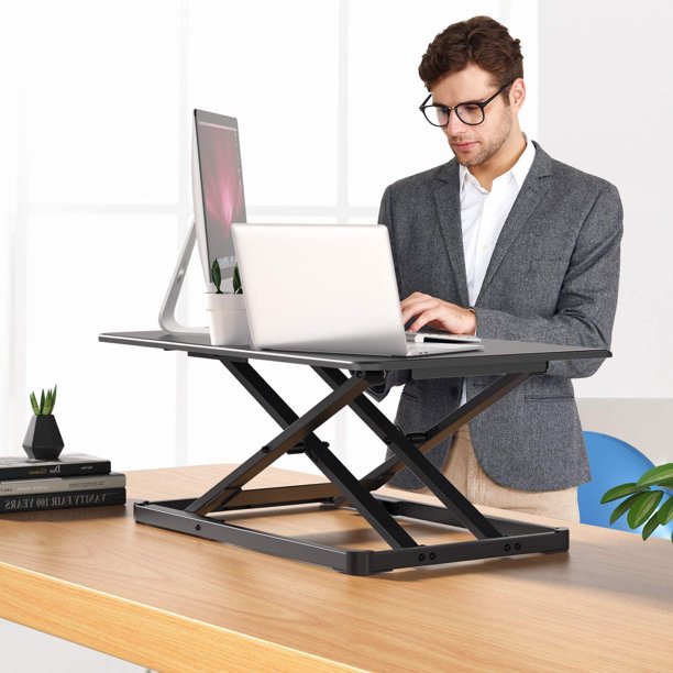 Adjustable Height Standing Desk Converter 28 Inch Wide Stand Up Desktop Riser for Home Office, Hold up to 22lbs - Walmart.com