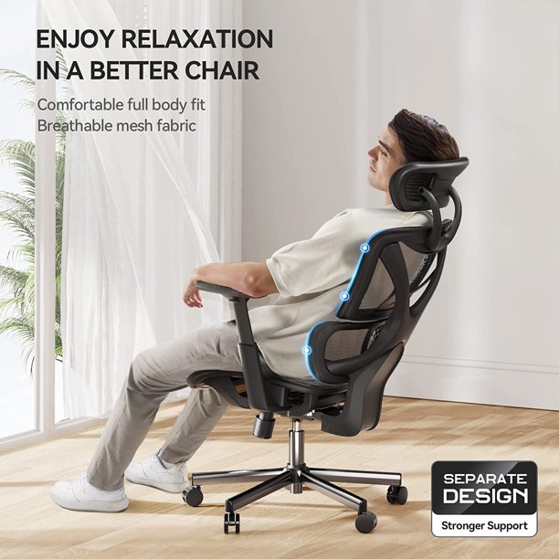 Ergonomic Office Chair High Adjustable Mesh Computer Chair with Lumbar Support, Adjustable Armrest, Backrest and Headrest, Hold up to 300lbs - Walmart.com