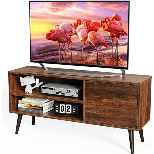 TV Console Table with Storage for 55 inch TV Retro Wood TV Stand & Entertainment Center for Living Room Bedroom - Walmart.com