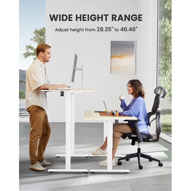 Electric Standing Desk 48" x 24" Height Adjustable Sit Stand up Desk for Home Office, Natural - Walmart.com