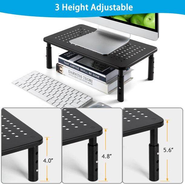 Myfurnideal Monitor Stand with Sturdy Adjustable 3 Height Laptop Stand Riser for Printer, Laptop, PC Tower, Laptop Stand for Office & Home - Walmart.com