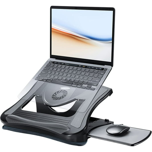 Portable Lap Desk with Cooling Fan and 5 Adjustable Angles 15.6" Laptop Stand with Detachable Mouse Pad for Home Office - Walmart.com