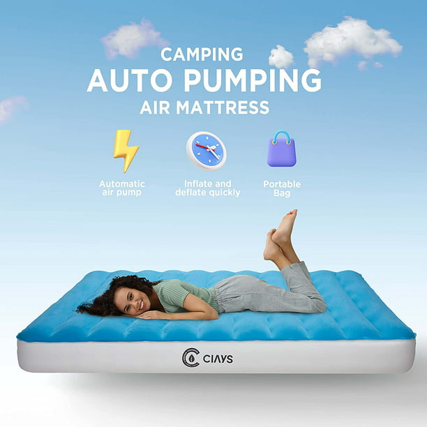 8" Queen Air Mattress with Built-in Pump and Carrying Bag, Blue - Walmart.com
