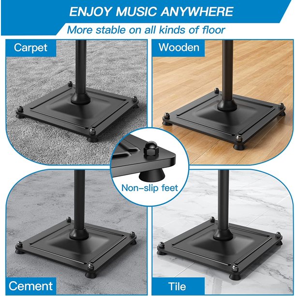 1 Pair Universal Speaker Stands for Satellite Speakers & Bookshelf Speakers, Hold up to 11lbs - Walmart.com