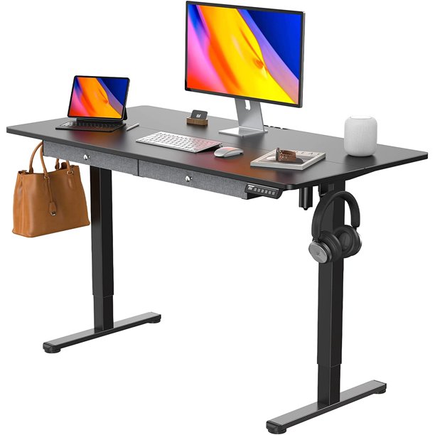 Electric Standing Desk with Drawer 48 x 24 Inches Height Adjustable Sit Stand up Desk Memory Computer Home Office Desk - Walmart.com