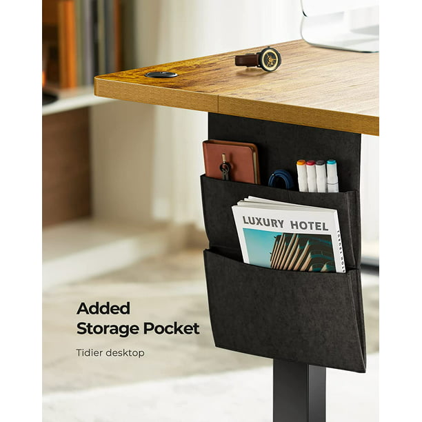 Electric Standing Desk with Storage Bag 40" x 24" Height Adjustable Computer Stand Up Table for Home Office, Rustic - Walmart.com
