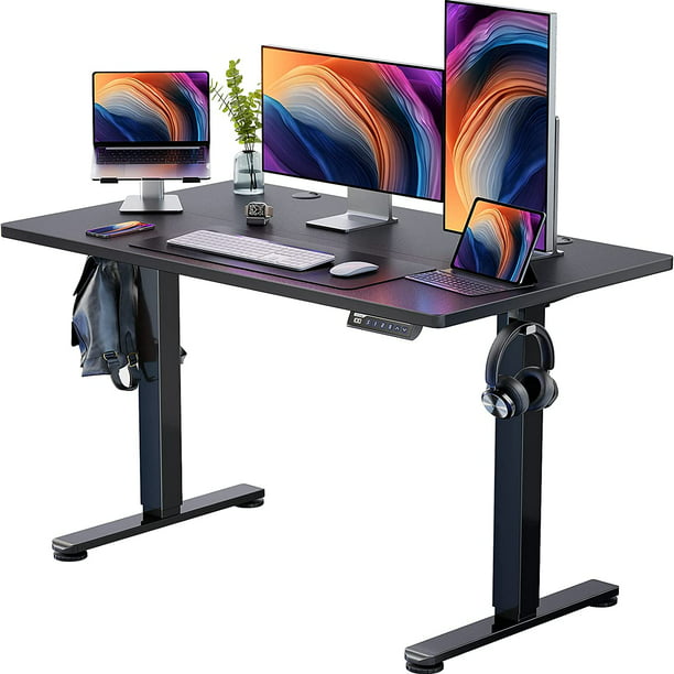 Electric Standing Desk 48" x 24" Height Adjustable Sit Stand up Desk for Home Office, Black - Walmart.com