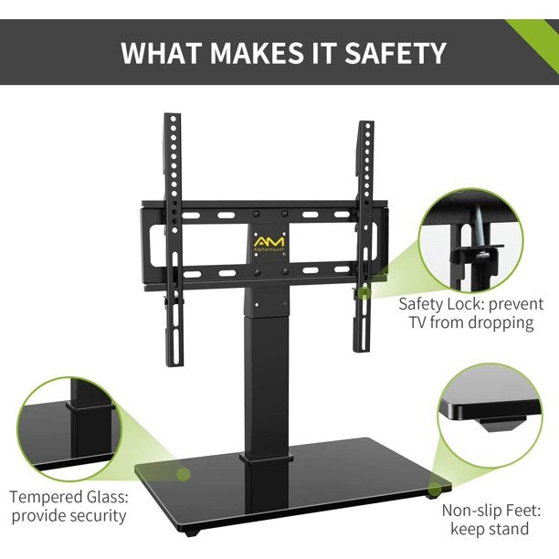Universal TV Stand Fits 26-55 Inch TVs Monitor Height Adjustable Swivel Tabletop TV Base, Max 400x400mm, Hold up to 88lbs - Walmart.com