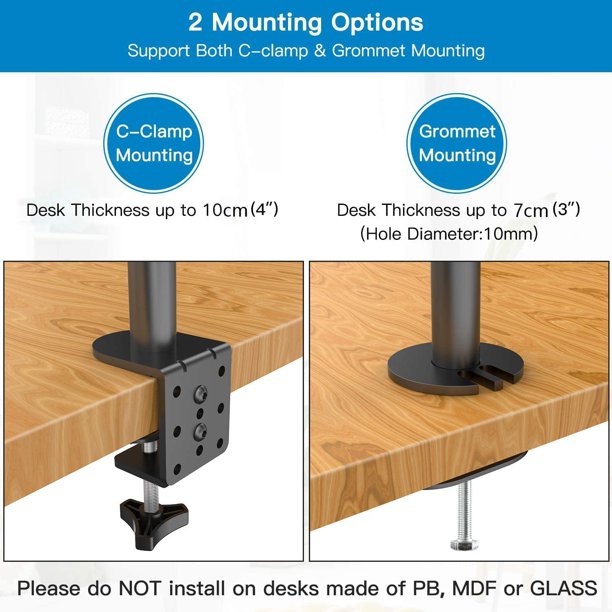 Myfurnideal Monitor Stand with Tray for 13-27 Inches Fully Adjustable Laptop Desk Stand, Hold up to 22 Lbs - Walmart.com