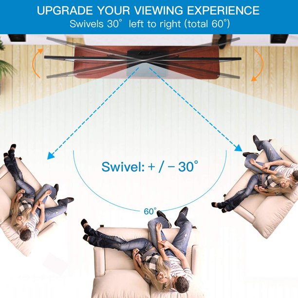 Universal Swivel TV Stand for 26-55 inch TVs Height Adjustable Table Top TV Mount Stand with Tempered Glass Base, Max 400x400mm, Hold up to 88lbs - Walmart.com