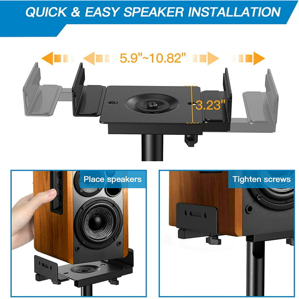1 Pair Universal Speaker Stands for Satellite Speakers & Bookshelf Speakers, Hold up to 11lbs - Walmart.com