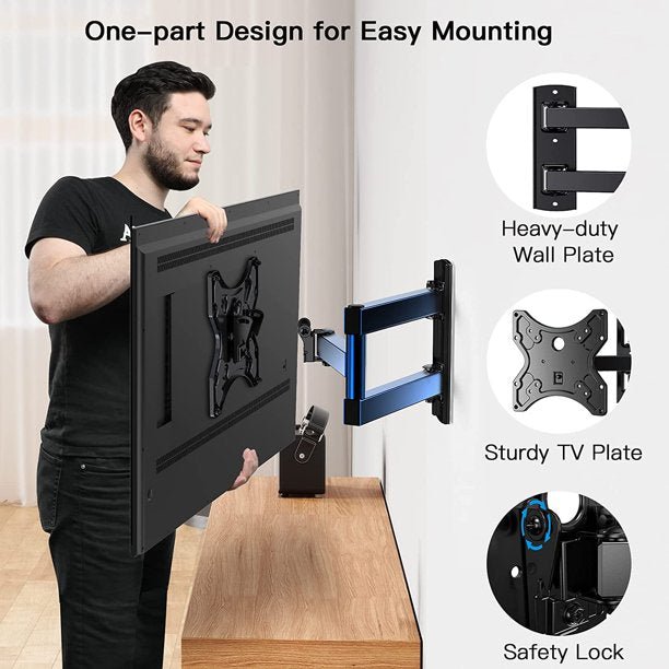 Full Motion TV Wall Mount Bracket for Most 13-42 Inches Flat Curved TVs, Weight Capacity Up to 77lbs, Max 200mmX200mm - Walmart.com