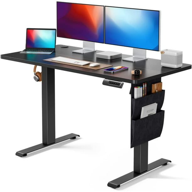 Electric Standing Desk with Staroge Bag 48" x 24" Height Adjustable Computer Stand Up Table for Home Office, Black - Walmart.com