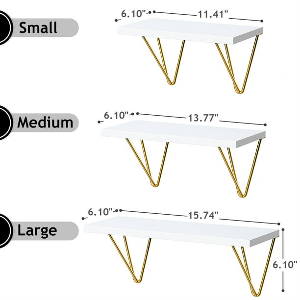 Myfurnideal 3 Sets Floating Shelves Wall Mounted Shelves for Bedroom, Living Room, Bathroom, Kitchen - Walmart.com