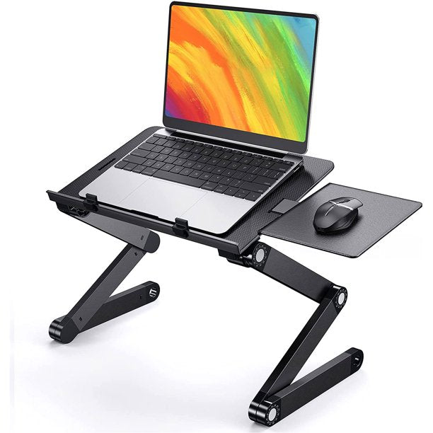 Myfurnideal Adjustable Laptop Table Stand for 15.6 Inch Laptops Portable Lap Desk with 2 CPU Fans, Detachable Mouse Pad for Sitting , Standing - Walmart.com