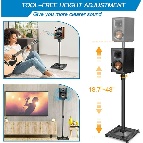 1 Pair Universal Speaker Stands for Satellite Speakers & Bookshelf Speakers, Hold up to 11lbs - Walmart.com