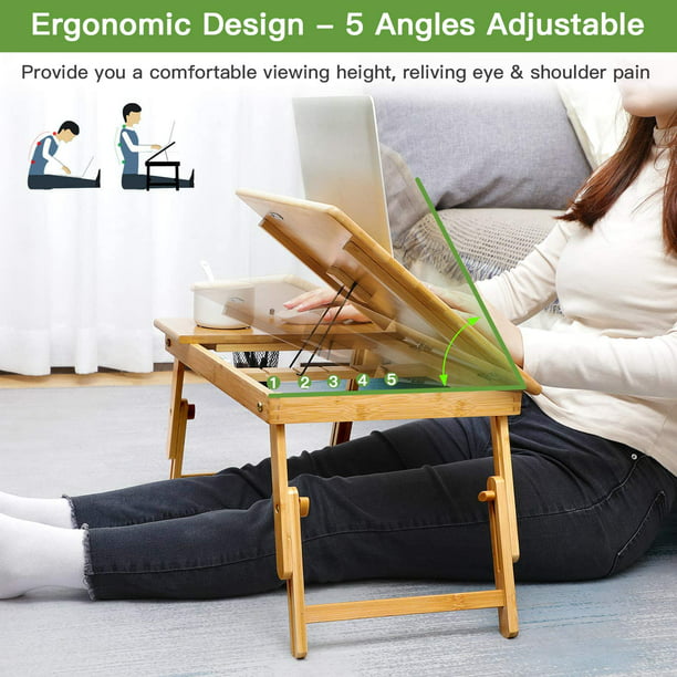 Lap Desk Foldable Laptop Stand for Devices Up to 15.6 Inches, Suitable as Breakfast Tray, Writing Desk, Drawing Table - Walmart.com