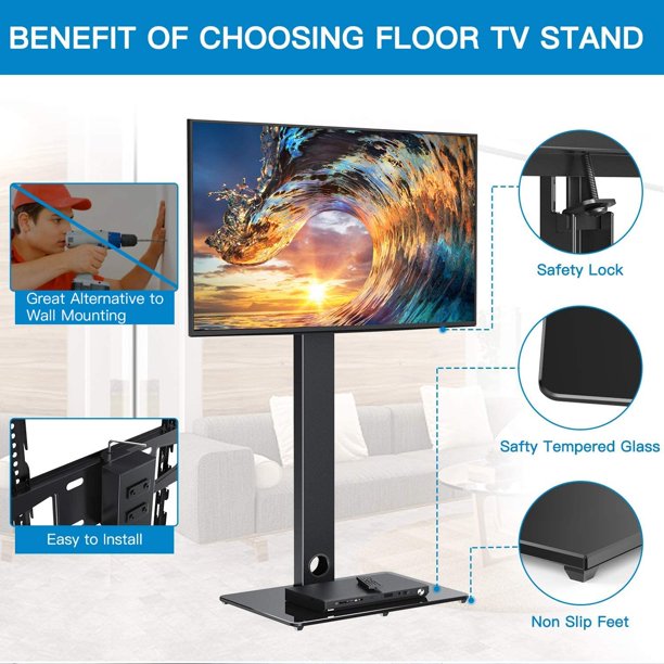 Universal Floor TV Stand for Most 32-70 inch LCD LED TVs Swivel Corner TV Floor Stand with Swivel Mount and Cable Management, Max 600x400mm, Hold up to 99lbs - Walmart.com