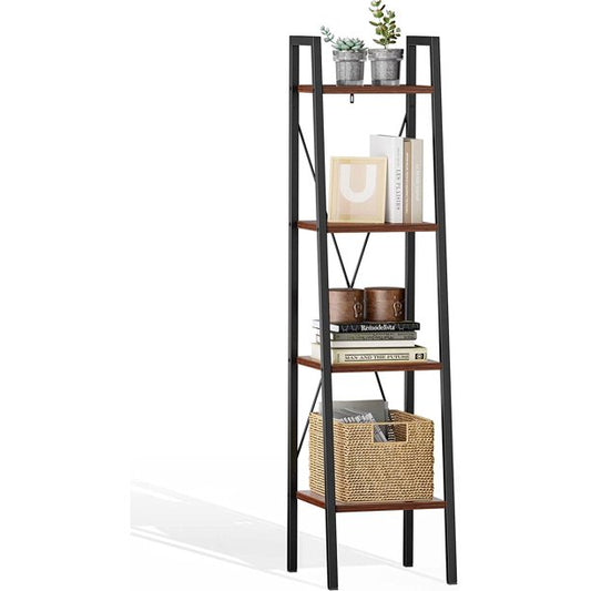 Myfurnideal 4-Tier Ladder Shelf Industrial Storage Bookshelf Standing Bookcase for Living Room, Bedroom, Kitchen, Bathroom, Balcony - Walmart.com