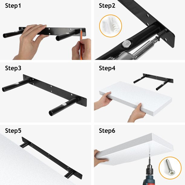 Myfurnideal 3 Packs Floating Shelves with Invisible Brackets Wall Mounted Shelves for Bedroom, Bathroom, Living Room, Kitchen - Walmart.com