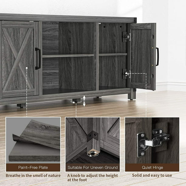 Console Cabinet for 65 Inch TVs with Media Shelves TV Stand Entertainment Center for Soundbar Barn Door TV Stand with Storage for Living Room - Walmart.com