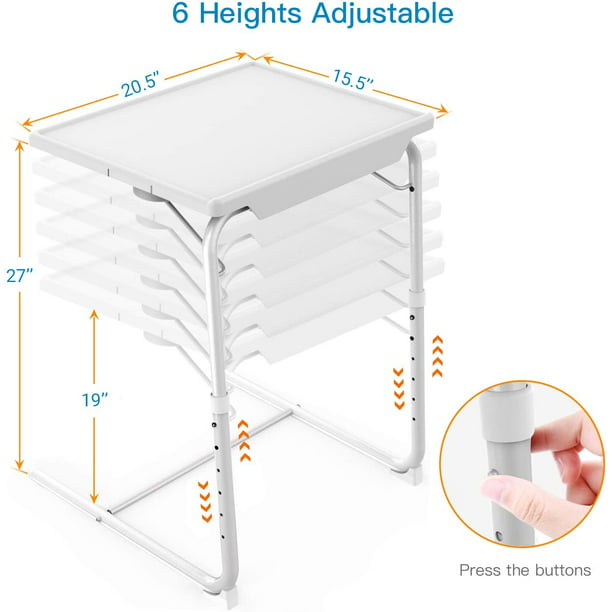 Myfurnideal Adjustable TV Tray Table with 6 Height & 3 Tilt Angle Folding TV Dinner Tray for Home, Office - Walmart.com