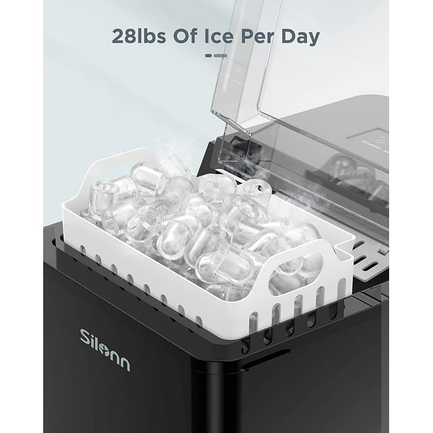 Portable Ice Maker Countertop with 2 Sizes Bullet-Shaped Ice, 28lbs/24h, Self-Cleaning, W/Scoop & Basket for Home, Kitchen, Office, Bar - Walmart.com