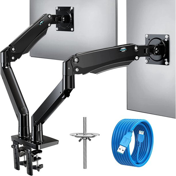 Myfurnideal Dual Monitor Stand for 13-35" Screens with Height Adjustable Ultrawide Double Gas Spring Arm for 2 Monitors, Hold up to 26.4lbs Each Arm - Walmart.com