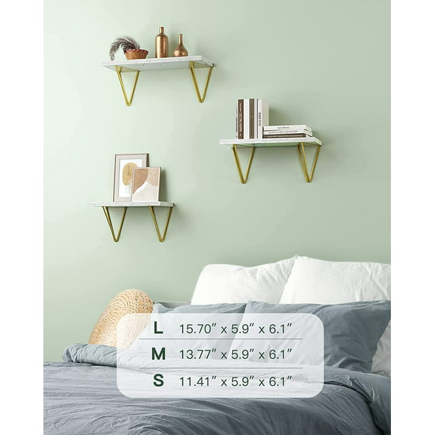 Myfurnideal 3 Sets Floating Shelves Wall Mounted Shelves for Bedroom, Living Room, Bathroom, Kitchen - Walmart.com