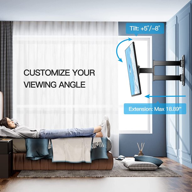 Myfurnideal Full Motion TV Wall Mount for Most 32-55 inch Flat Curved TVs Wall Bracket TV Mount with Swivel Tilt & Extension Arm, Hold up to 88lbs, Max 400x400mm - Walmart.com