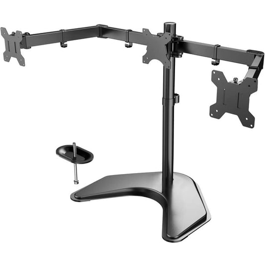 Myfurnideal Triple Monitor Stand for three 13" to 24" Monitors Desk Stand with Fully Adjustable Arms, Hold up to 22 lbs - Walmart.com