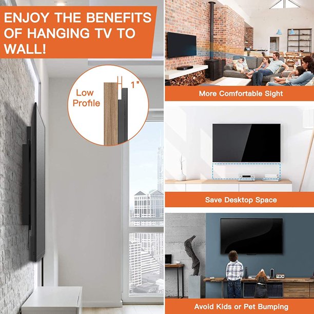 Fixed TV Wall Mount Bracket for Most 17-42 Inch Flat Curved TVs, Holds up to 66lbs, Max 200 x 200mm - Walmart.com
